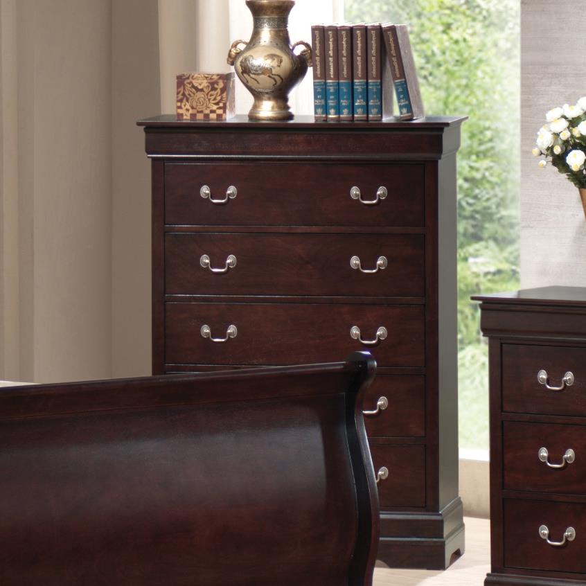 Louis Philippe 5 Drawer Chest With Hidden Jewelry Storage United